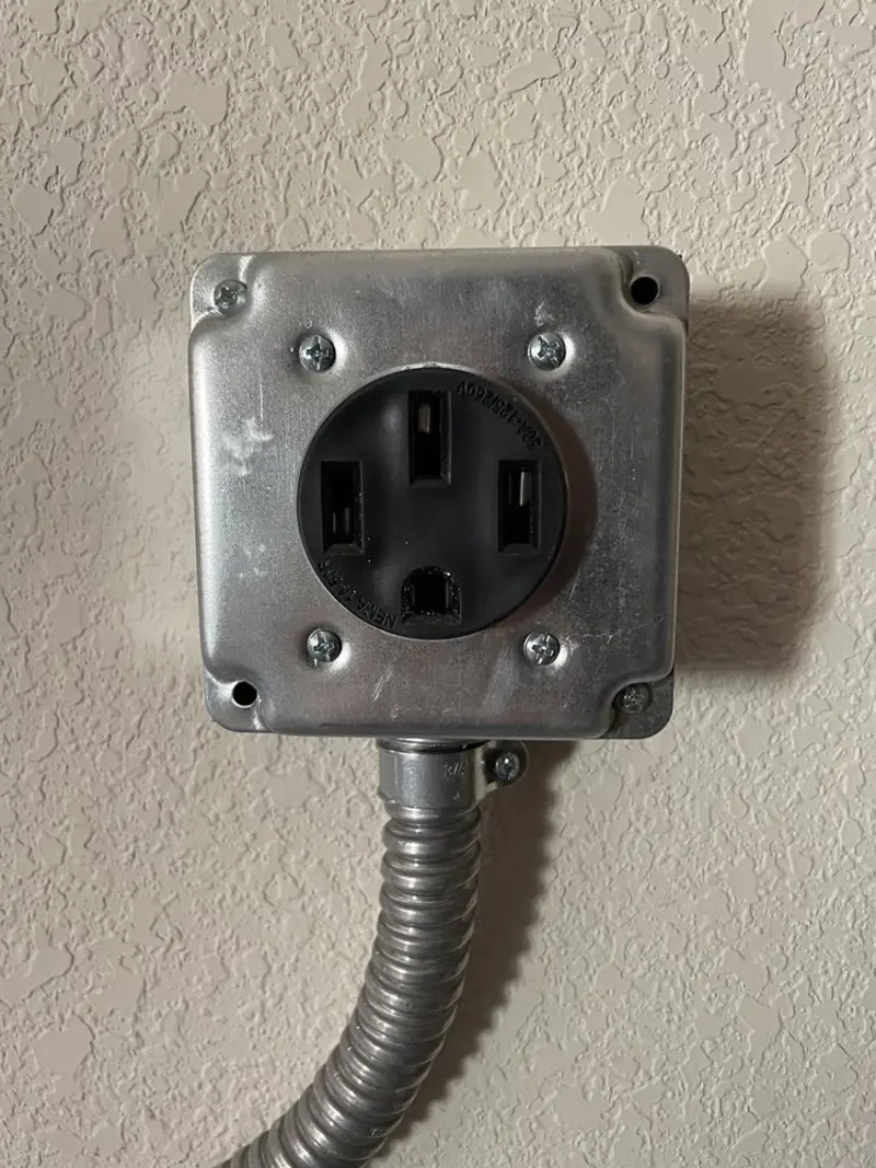 NEMA 14-50 outlet installed for Smart Home Electrical in St. James